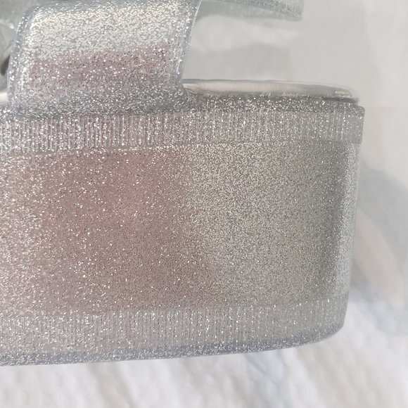 Platform Jelly Sandals - Glitter Silver NWB - Picture 9 of 11